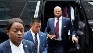 New York City Mayor Eric Adams arrives to appear in court after being indicted on federal charges of accepting bribes and illegal campaign in New York, September 27, 2024. (Photo by TIMOTHY A. CLARY / AFP)
