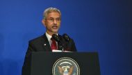 Photo used for demonstration purposes. Indian Foreign Minister Subrahmanyam Jaishankar speaks at the Global Coalition to Address Synthetic Drug Threats, in New York on September 24, 2024. Photo by ANDREW CABALLERO-REYNOLDS / AFP.