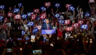 Former US President and Republican presidential candidate Donald Trump speaks during a campaign rally at Grand Sierra Resort in Reno, Nevada on October 11, 2024. (Photo by Alejandra Rubio / AFP)