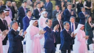 Minister of Culture H E Sheikh Abdulrahman bin Hamad Al Thani during the inauguration of the Qatari Cultural Week in Uzbekistan.