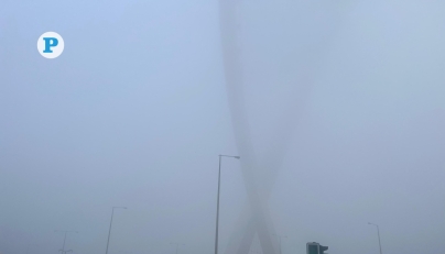 File photo showing low visibility near Al Wahda Arches in Onaiza. Photo by Mahmoud Elmazaty / The Peninsula