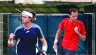 Andrey Rublev (left) and Daniil Medvedev