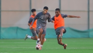 Al Duhail players during a training session as they prepare for the semi-final. 