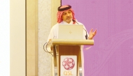 Qatar Stars League CEO Hani Taleb Ballan speaks during the seminar. 