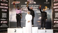 QRC Director Sheikh Jabor bin Khalid Al Thani crowned the podium winners in the second round of the Freestyle Drift Championship.