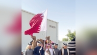 Students at the Qatar National Day celebration.