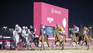 Action during a race at Al Rayyan Racecourse yesterday. PIC: Juhaim/QREC