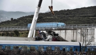 Search operations are underway after a head-on collision of a freight train with a passenger train carrying over 350 people killed dozens of people on February 28, the country's worst-ever rail disaster, in the Tempi Valley near Larissa on March 2, 2023. (Photo by Sakis MITROLIDIS / AFP)

