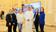President of Qatar Gymnastics Federation Ali Al Hitmi poses with the officials on the final day of the course.