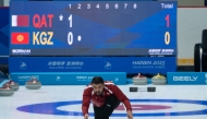 The Qatari curling team at Harbin 