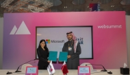  Eng Abdulaziz Ali Al Mawlawi, CEO of Visit Qatar (right), and Lana Khalaf, Country Manager of Microsoft during the agreement signing ceremony yesterday.