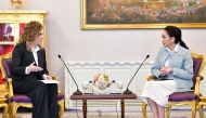 This handout photo from the Royal Thai Government taken and released on February 28, 2025 shows Thailand's Prime Minister Paetongtarn Shinawatra (R) meeting with Helena Lersch (L), TikTok's vice president of public policy, at Government House in Bangkok. Photo by Handout / ROYAL THAI GOVERNMENT / AFP