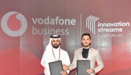 Vodafone Qatar and Innovation Streams officials at the MoU signing.
