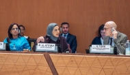 Chairperson of the Global Alliance of National Human Rights Institutions H E Maryam bint Abdullah Al Attiyah addressing 2025 annual conference of GANHRI in Geneva.