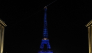 The Eiffel Tower is illuminated in the colour blue to mark the two-day international event 