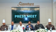 Jafar Kandoth, Ashraf Kandoth, Ansar M Thaza, Haris M Kader, Rahman Muzhuppilangadi, and Rohit Shah during the press conference.