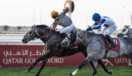 Luwsail, under jockey Pierre Charles Boudot, on his way to win the Qatar Gold Sword. Pictures: Juhaim / QREC