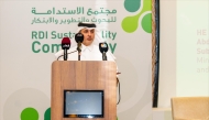 Minister of Environment and Climate Change H E Dr. Abdullah bin Abdulaziz bin Turki Al-Subaie addressing the event.