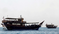 Traditional dhow boats seen during the Senyar Festival yesterday. (AFP)