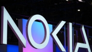 (Files) In this file photo taken on March 4, 2025 the logo of Finnish technology company Nokia is pictured at the MWC (Mobile World Congress) in Barcelona. (Photo by Josep Lago / AFP)