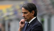 Inter Milan's Italian coach Simone Inzaghi reacts during the Italian Serie A football match between Inter Milan and Roma at the San Siro stadium in Milan on April 27, 2025. (Photo by Piero CRUCIATTI / AFP)
