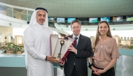 Ambassador of Belgium to Qatar, H E William Asselborn; CEO of hub.brussels, Isabelle Grippa; with Chief Executive Officer of UDC, Yasser Al-Jaidah at the company's commercial headquarters.