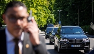 The convoy carrying the US Secretary of Treasury arrives to the residency of the permanent Swiss Ambassador to the United Nations offices in Geneva during talks between Seniors US and Chinese officials on tariffs, in Geneva on May 11, 2025. (Photo by VALENTIN FLAURAUD / AFP)
