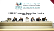 CEO of QFMA and Chairman of the IOSCO’s Presidents Committee, Dr. Tamy Bin Ahmad Al-Binali with other officials during the meeting.