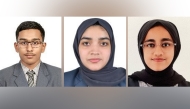 From left: Haasif Kassali Mohamed, Aysha Hana and Fathima Daneen Andikkattil. 