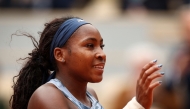 US Coco Gauff reacts during her women's singles match against Australia's Olivia Gadecki on day 3 of the French Open tennis tournament on Court Philippe-Chatrier at the Roland-Garros Complex in Paris on May 27, 2025. (Photo by Franck Fife / AFP)