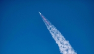 The SpaceX Starship rocket launches from Starbase, Texas, as seen from South Padre Island on May 27, 2025. (Photo by Sergio Flores / AFP)