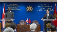 Britain's Foreign Secretary David Lammy (left) and his Moroccan counterpart Nasser Bourita at a press conference in Rabat on June 1, 2025. (Photo by Moroccan Press Agency / AFP)
