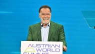 US-Austrian actor, businessman and former Governor of California Arnold Schwarzenegger smiles as he gives a speech during the Austrian World Summit in Vienna, Austria on June 3, 2025. (Photo by Joe Klamar / AFP)