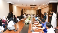 Qatar Hajj Mission officials during a meeting. 