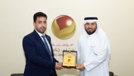 Managing Director of Jassim and Hamad Bin Jassim Charitable Foundation Saeed Mudakkar Al-Hajri (right), and Minister of Health of Syria H E Dr. Musab Al Ali during a meeting in Doha.
