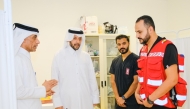 Minister of Public Health H E Mansoor bin Ebrahim Al Mahmoud (second left) visiting the  Qatari Hajj Mission’s medical clinics in Mina.
