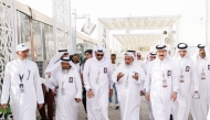 Minister of Awqaf and Islamic Affairs H E Ghanem bin Shaheen bin Ghanem Al Ghanim with members of Qatar Hajj Mission in Makkah.