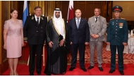 Minister of Municipality H E Abdullah bin Hamad bin Abdullah Al Attiyah, Ambassador of Russia to Qatar H E Dmitry Dogadkin and other officials during a reception to mark National Day of Russian Federation. All pics: Rajan Vadakkemuriyil/The Peninsula