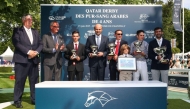 QREC Board Member Khalifa bin Mohammed Al-Attiyah presented trophies to winners of QREC-sponsored Qatar Derby. 