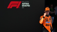 McLaren's British driver Lando Norris reacts after winning the Formula One Austrian Grand Prix at the Red Bull Ring race track in Spielberg, Austria, on June 29, 2025. (Photo by Andrej ISAKOVIC / AFP)