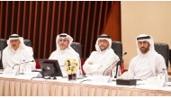 Minister of Public Health H E Mansoor bin Ebrahim Al-Mahmoud (second right) with other officials at the event.