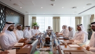 Minister of Commerce and Industry H E Sheikh Faisal bin Thani bin Faisal Al-Thani during the second meeting of 2025 with representatives of the private sector, yesterday.