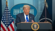  WASHINGTON, June 27, 2025 (Xinhua) -- U.S. President Donald Trump speaks to the press at the White House in Washington, D.C., the United States, on June 27, 2025. (Xinhua/Hu Yousong)