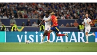 Visit Qatar logo is seen during the Spain vs France UEFA Nations League 2025 Semi-final.