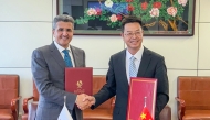 In Charge of Managing Qatar Civil Aviation Authority Mohammed bin Faleh Al Hajri and Director General of the Civil Aviation Administration of China Chen Wei during the signing of MoU in Beijing, yesterday.