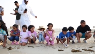 Children during an event organised by the MECC at Fuwairit Beach.