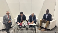 Officials sign an agreement in the presence of Higher Education President at Qatar Foundation, Dr. Francisco Marmolejo and the former US Ambassador to Qatar Timmy Davis during the NAFSA Conference held in May 2025.