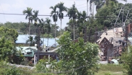 Damaged houses are seen in Si Sa Ket Province, Thailand, Aug. 1, 2025. (Xinhua/Rachen Sageamsak)
