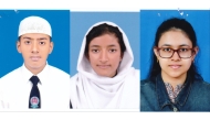 From left to right, Zamil Bin Tafsir (GPA-5.00), Mariyam Chowdhury (GPA-5.00), Afia Anjum (GPA-5.00). 
