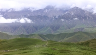 Aug. 7, 2025 (Xinhua) -- This photo taken on Aug. 6, 2025 shows a view of Kunlun Mountains scenic area in Qira County, northwest China's Xinjiang Uygur Autonomous Region. (Xinhua/Wang Fei)